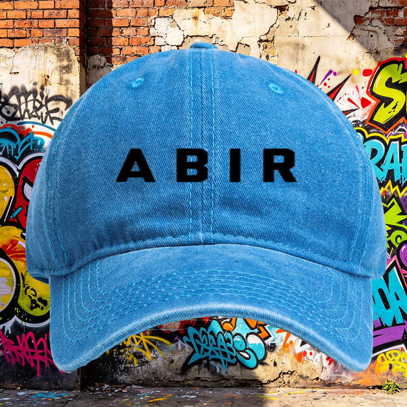 Unisex Classic Washed Cap with ABER Logo Print – Casual Streetwear Hat for Outdoor Activities, Urban Lifestyle, and Daily Wear – Perfect for Adults Seeking Comfortable and Stylish Headwear