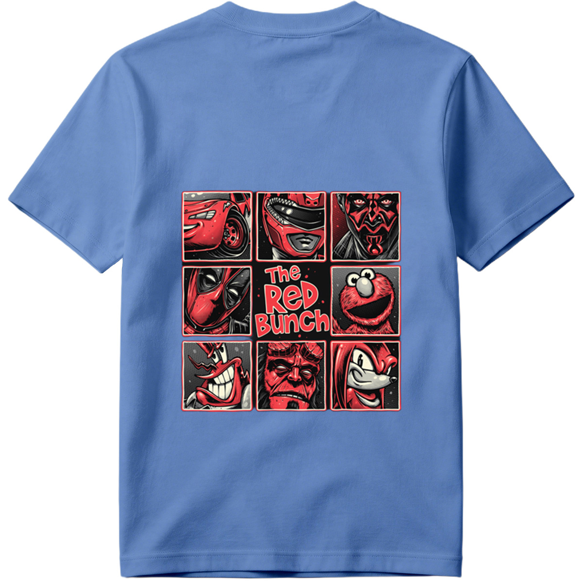 The Red Bunch: Lightning McQueen, Darth Maul, Deadpool, Elmo, Dr. Seuss's The Grinch, Hellboy, and Knuckles - Tee