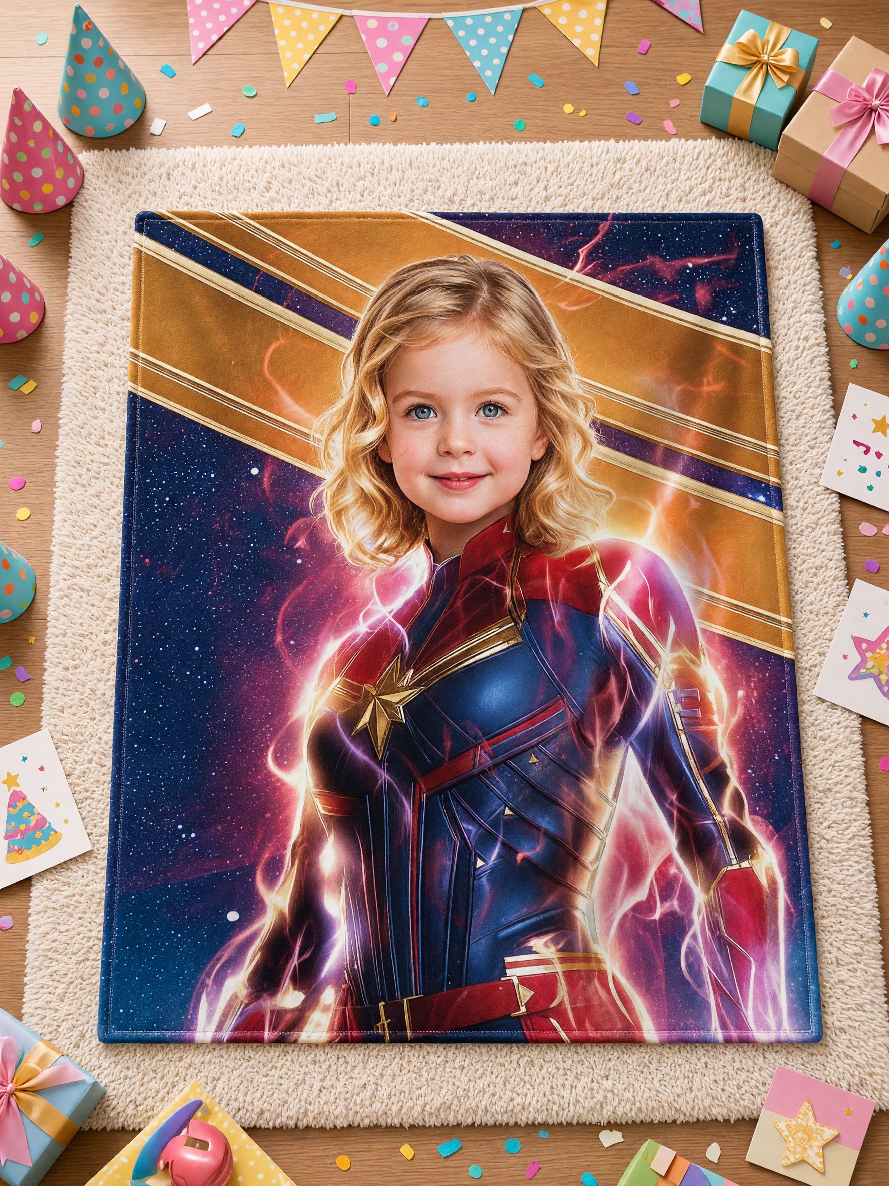 Personalized Face Superhero Flannel Blanket Ultra Soft Skin Friendly Fleece Throw Cozy Custom Gift for Kids and Family