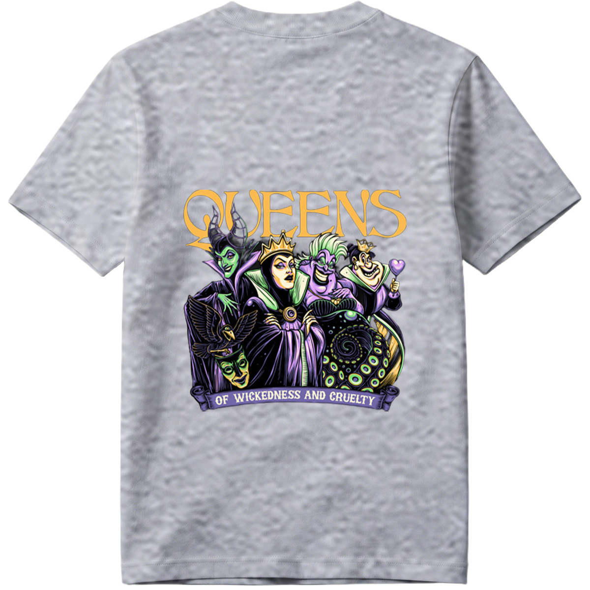 Queens of Wickedness and Cruelty: Maleficent, Evil Queen, Ursula, and Queen of Hearts - Tee