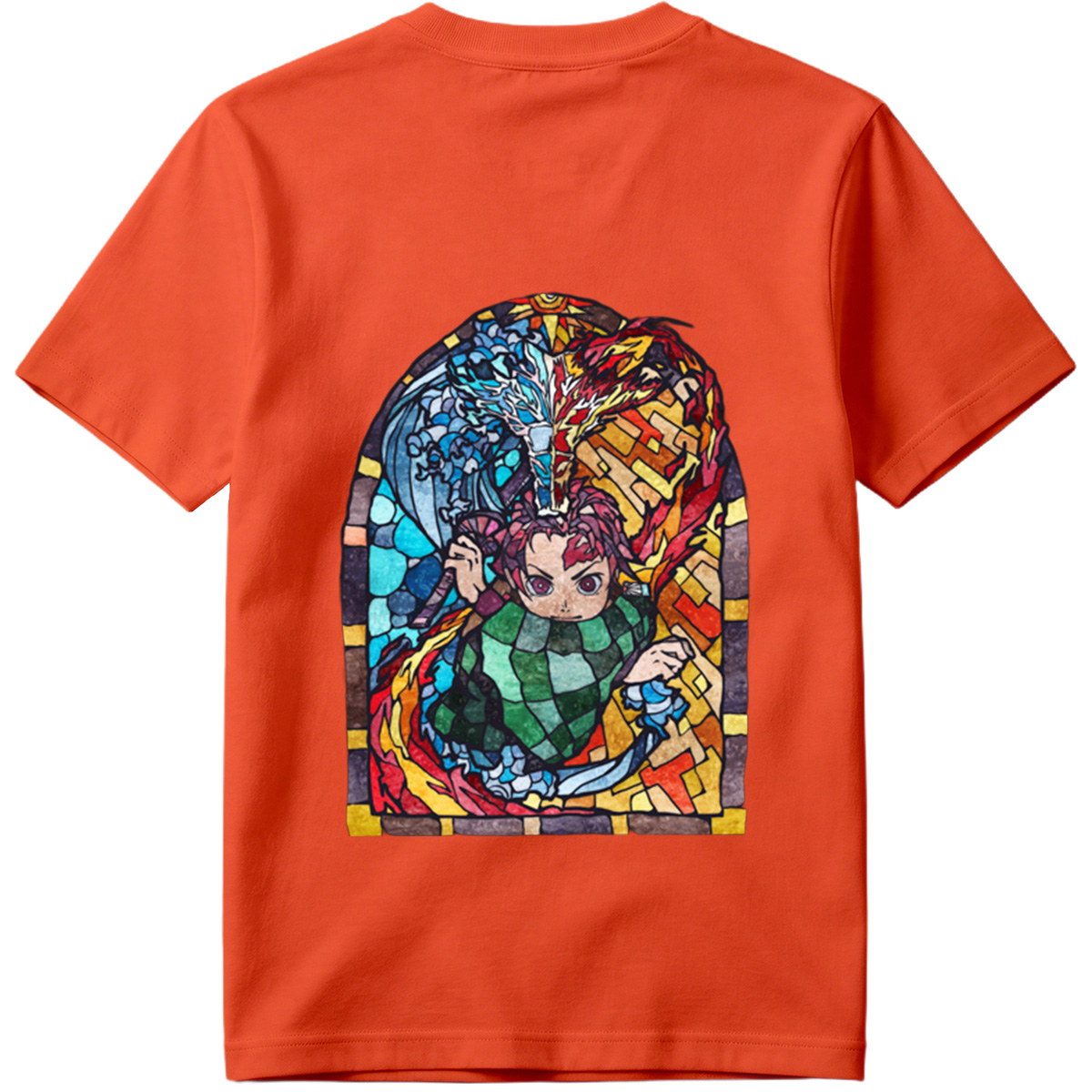 Demon Slayer Tanjiro Kamado Stained Glass Art - Tee