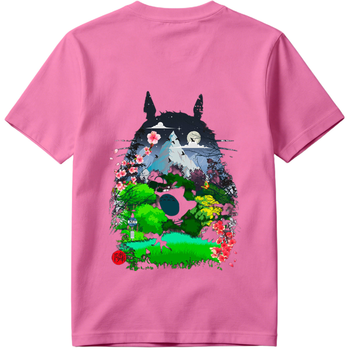 Totoro in the Cherry Blossom Garden - Tee