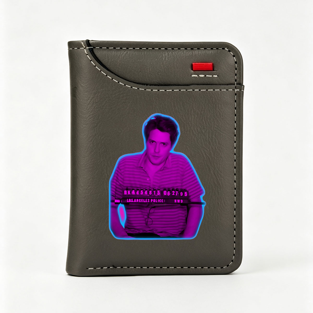Hugh Grant Mugshot Style Photo - Los Angeles Police Department, 06-27-95 - Vertical Style Wallet