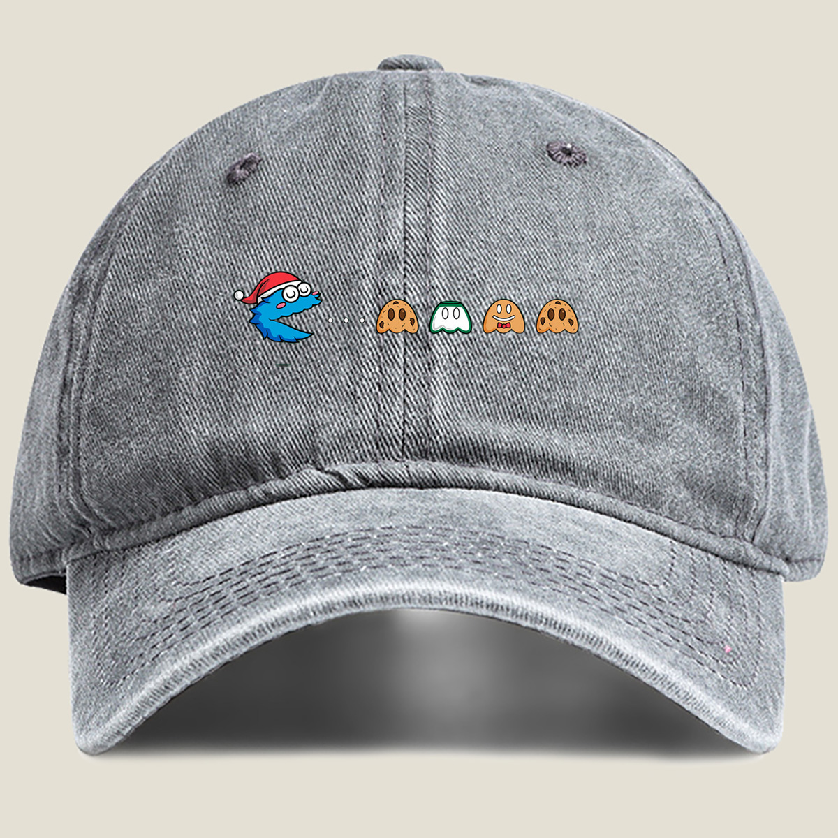 Pac-Man Christmas Adventure - Washed Denim - Baseball Cap