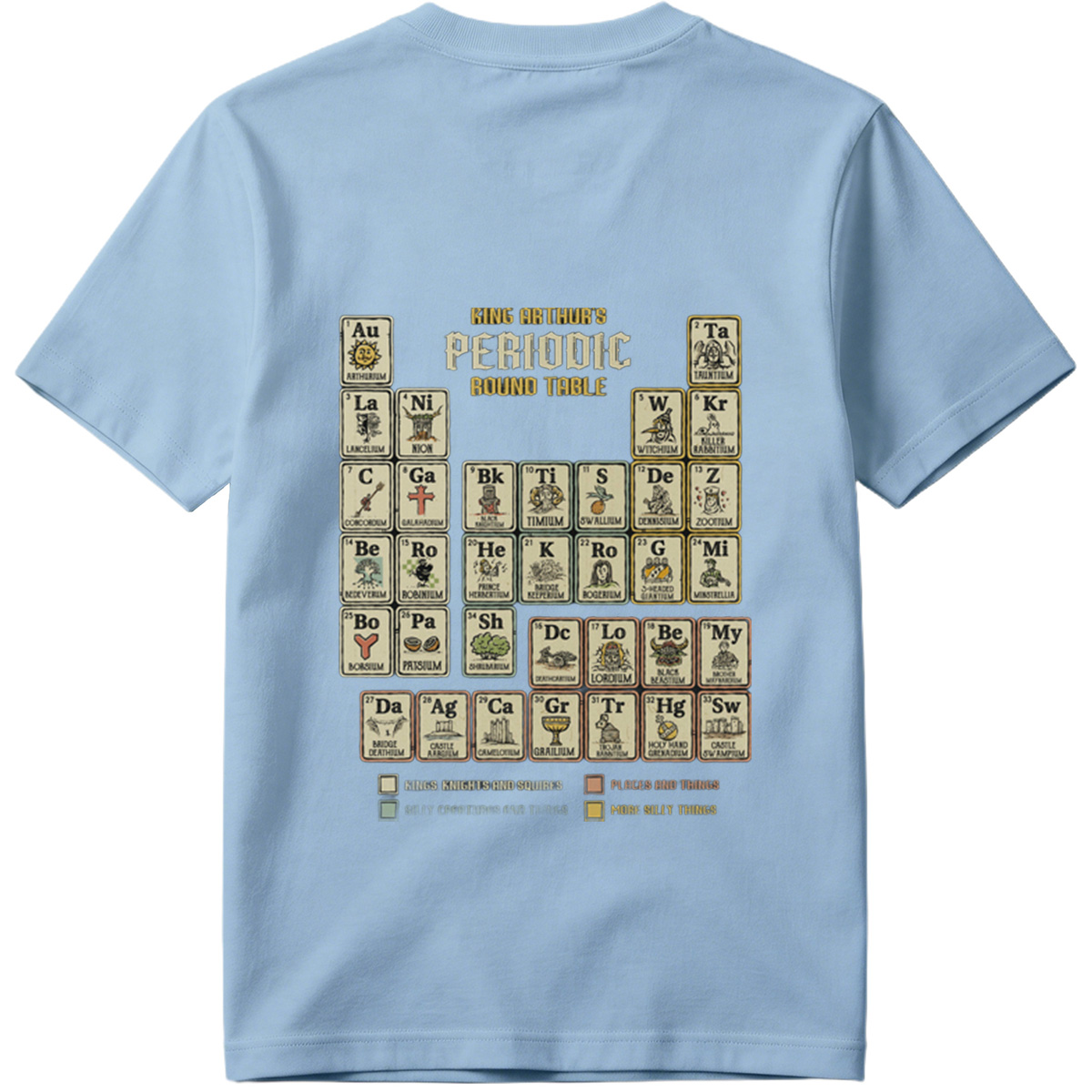 King Arthur's Periodic Round Table: A Fantasy Elemental Chart - Tee