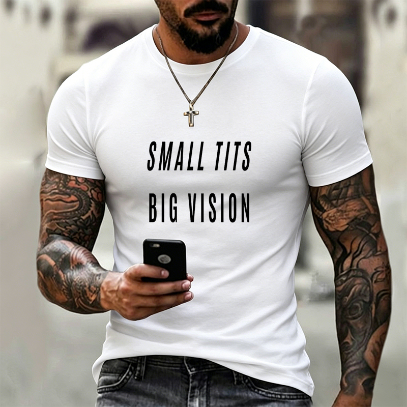 Unisex Classic T-Shirt Small Kids Big Vision Graphic Print Tee for Casual Wear, Outdoor Activities, and Everyday Use – Perfect for Youth, Teens, and Adults Seeking Inspirational Style