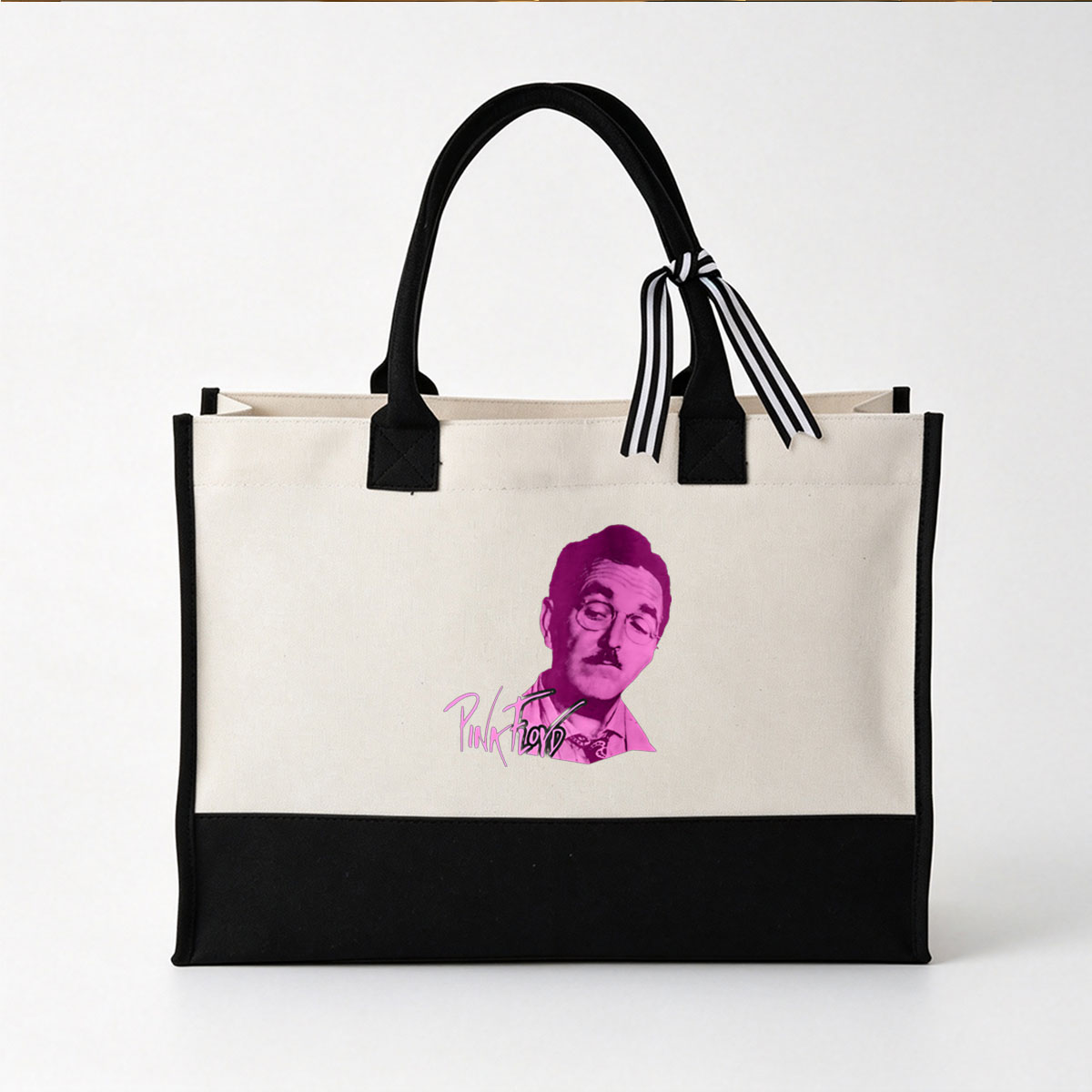 Pink Floyd - Syd Barrett Portrait - Canvas patchwork gift tote bag