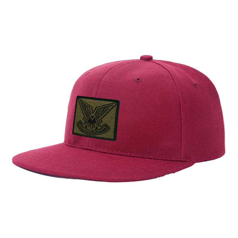 Flat Brim Baseball Cap Embroidered Eagle Patch with 