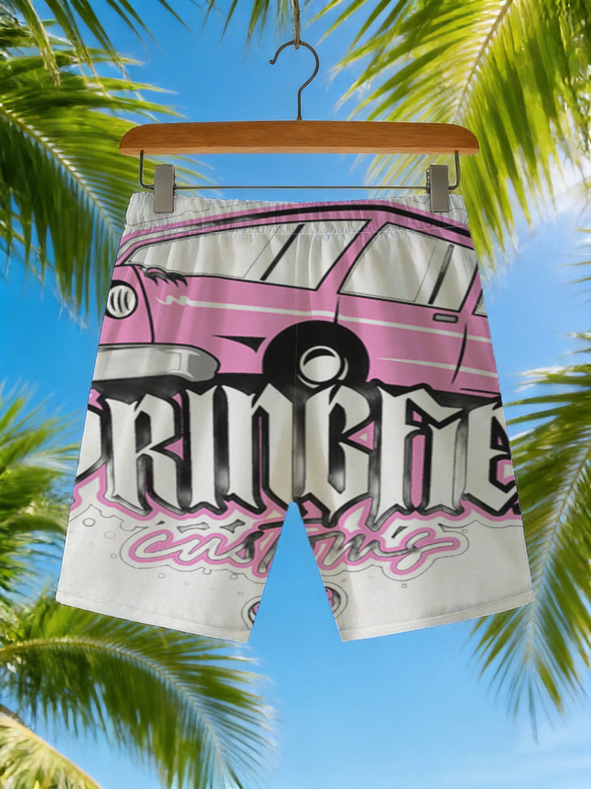 Springfield Customs Pink Car Logo -  Beach shorts
