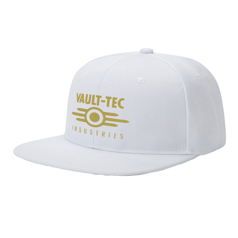 Flat Brim Baseball Cap Vault Tec Industries Logo Print Streetwear Underground Skate Style for Basketball Court Urban Streets Skate Park Skaters Rappers Streetwear Enthusiasts