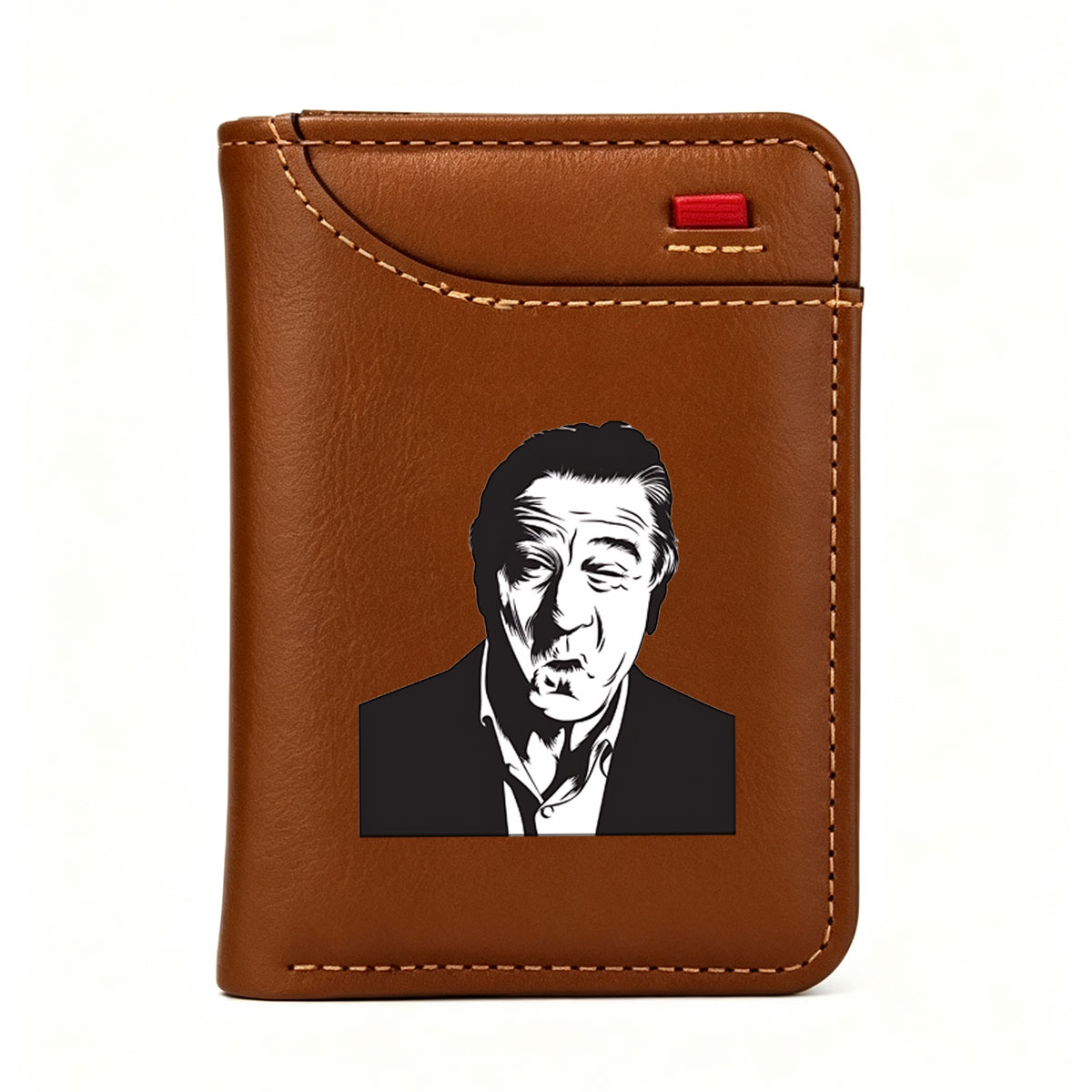 Robert De Niro in a stylized black and white portrait - Vertical Style Wallet
