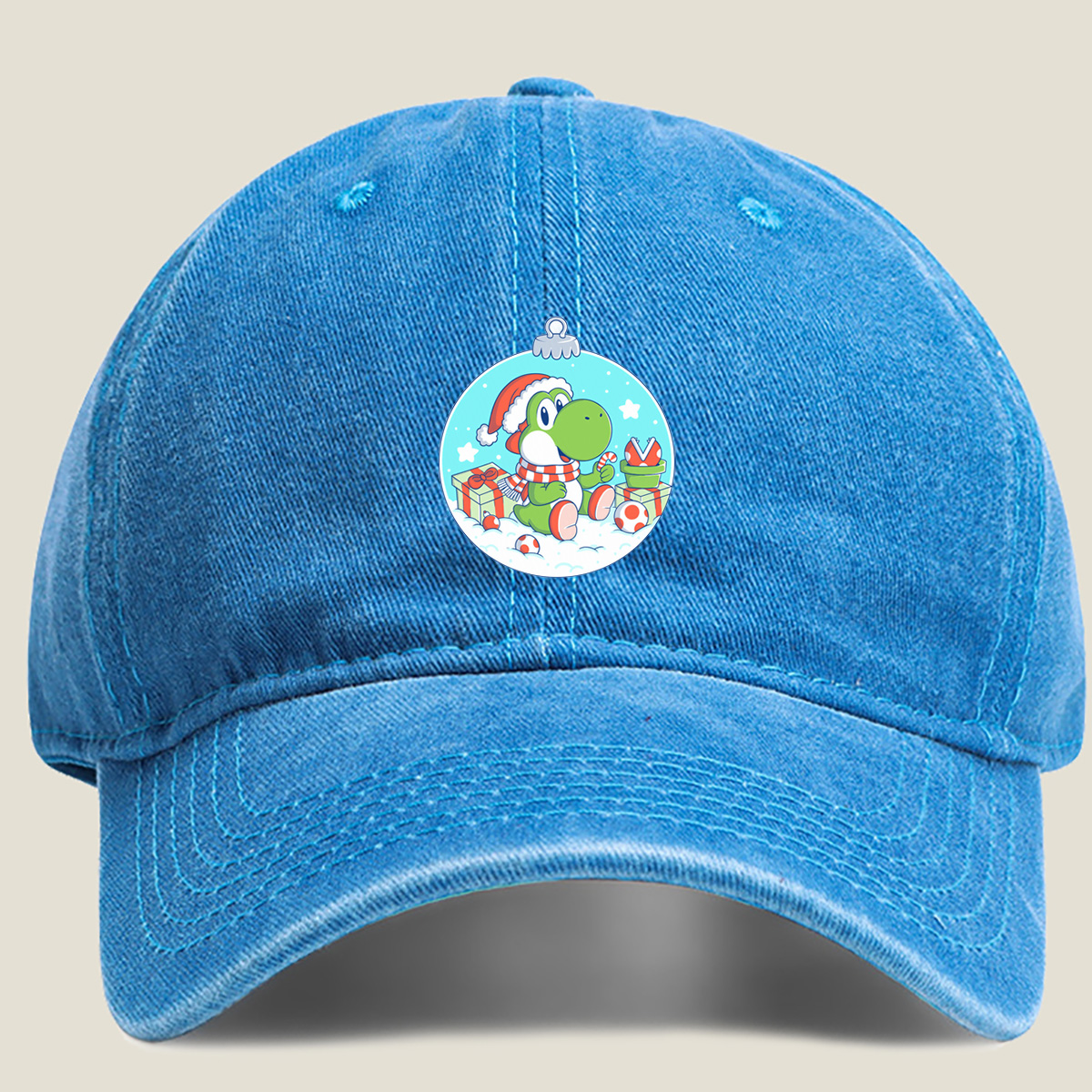 Yoshi Christmas Ornament - Washed Denim - Baseball Cap
