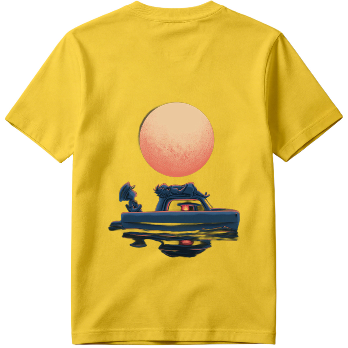 Mario and Bowser in a Boat Under the Moon - Tee