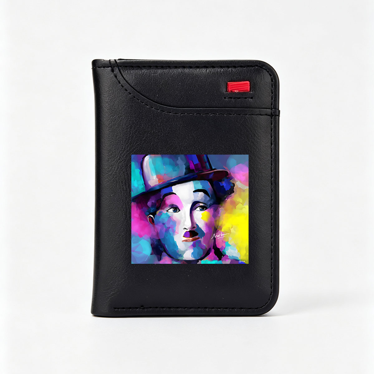 Colorful Portrait of a Mime in Top Hat - Vertical Style Wallet