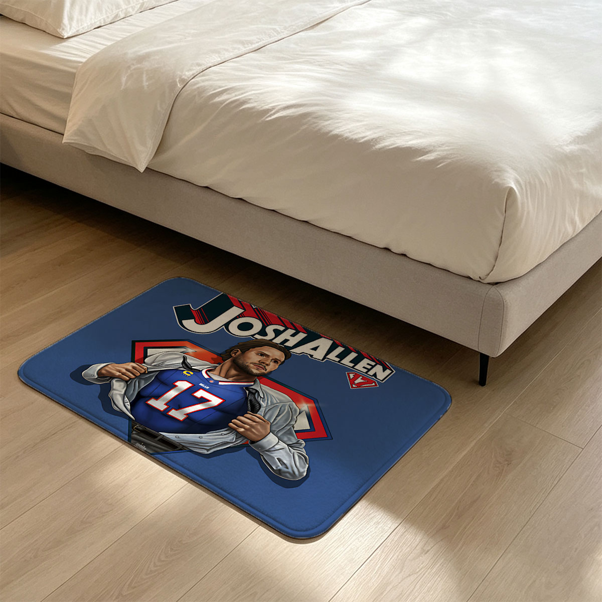 Josh Allen Superhero Transformation - Buffalo Bills QB #17 - Flannel floor mat