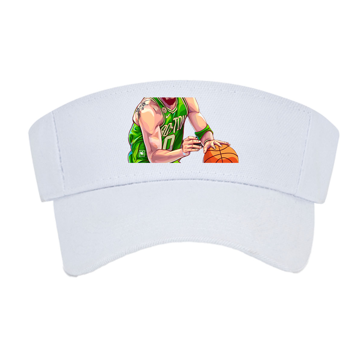 Jayson Tatum in Celtics Jersey Dribbling Basketball -  Visor cap
