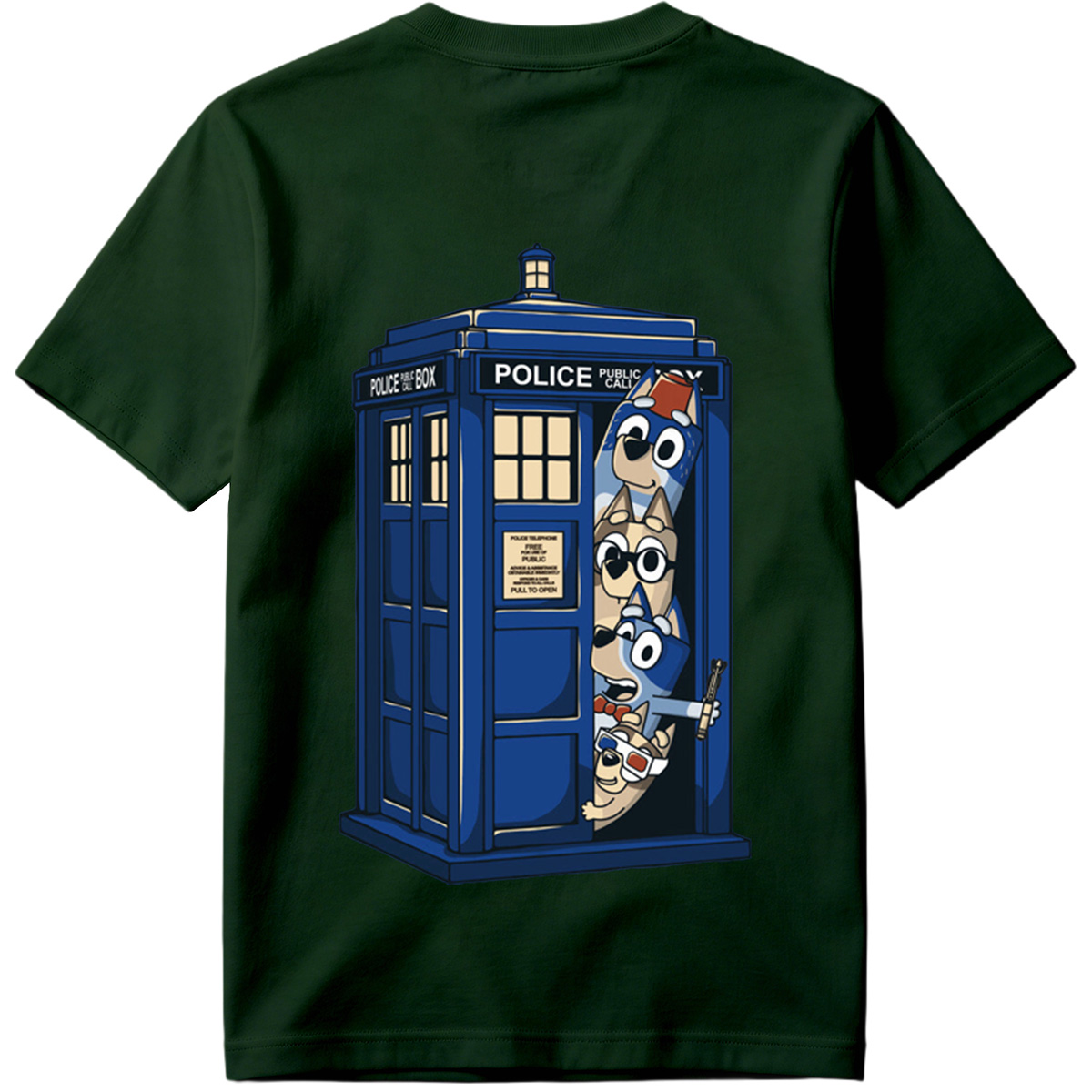 Bluey and Family in the TARDIS - Tee