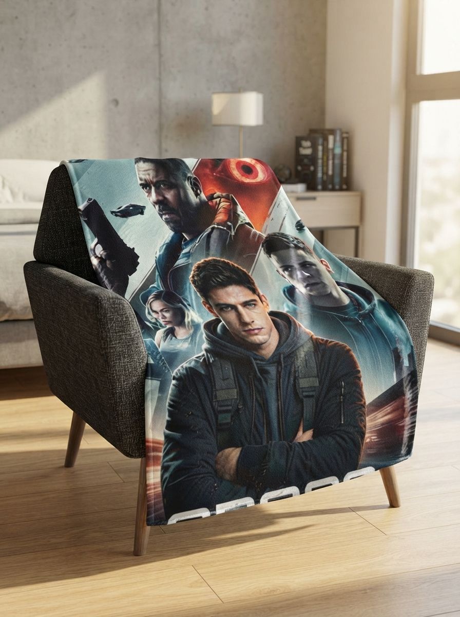 Custom Photo Flannel Fleece Throw Blanket Personalized Action Movie Graphic Portrait Print Cozy Warm Bed Sofa Decor Gift
