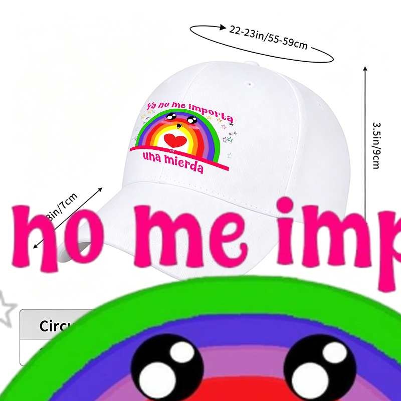 Unisex Classic Baseball Cap with Rainbow Face and 