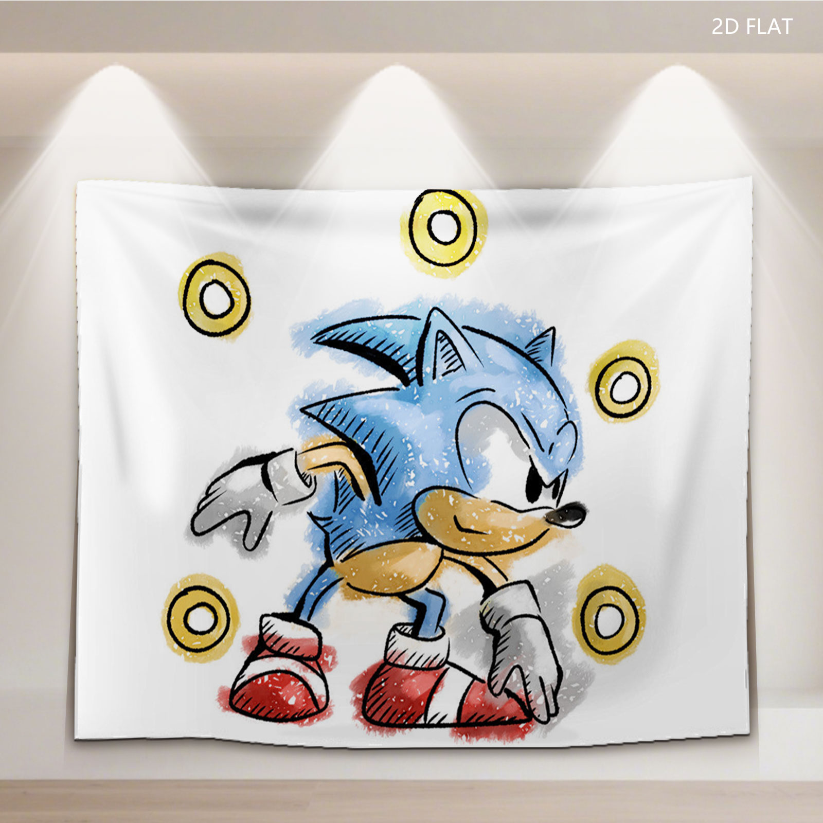 Sonic the Hedgehog Collecting Golden Rings - Tapestry