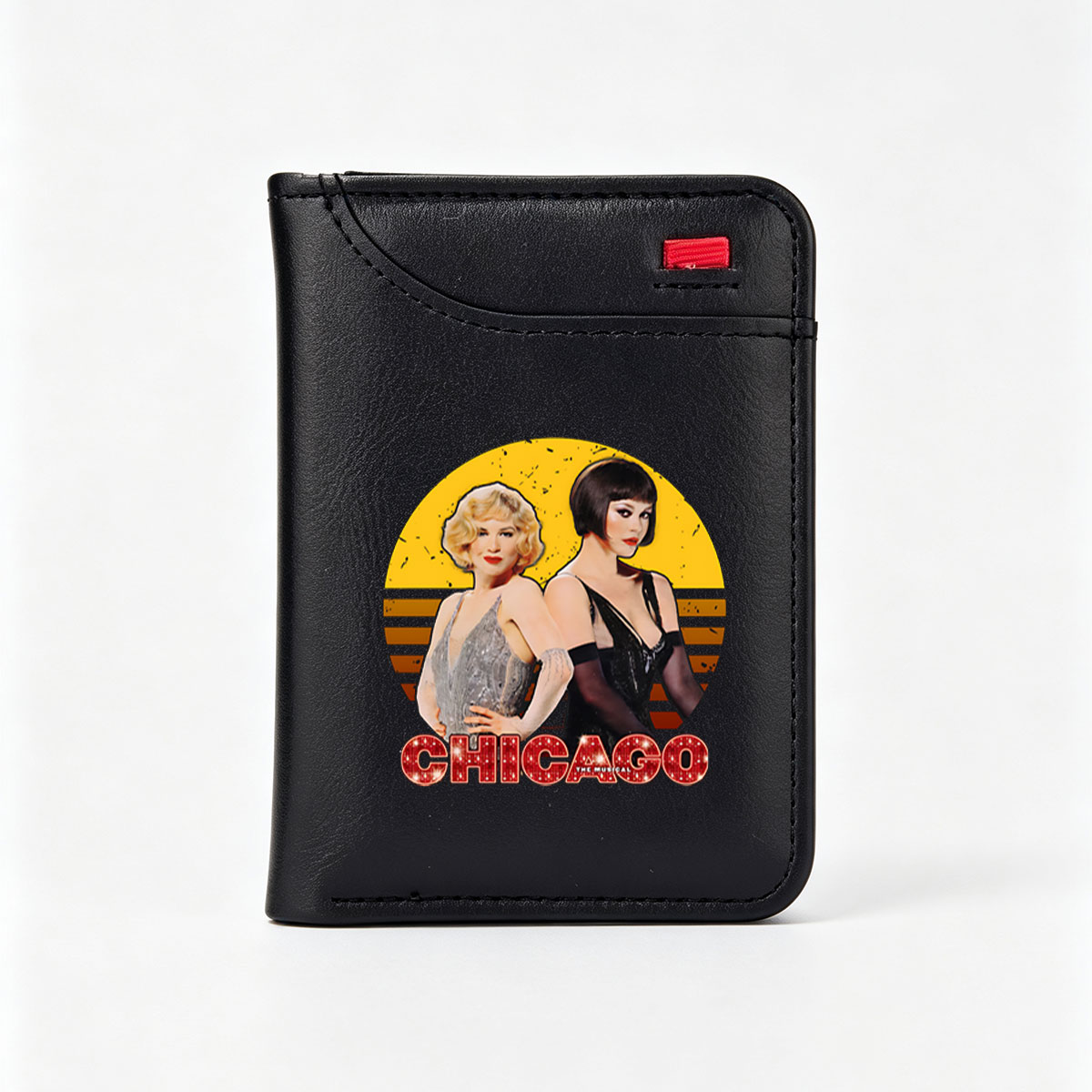 Chicago: The Musical – Velma Kelly and Roxie Hart in Glamorous Showgirl Attire - Vertical Style Wallet