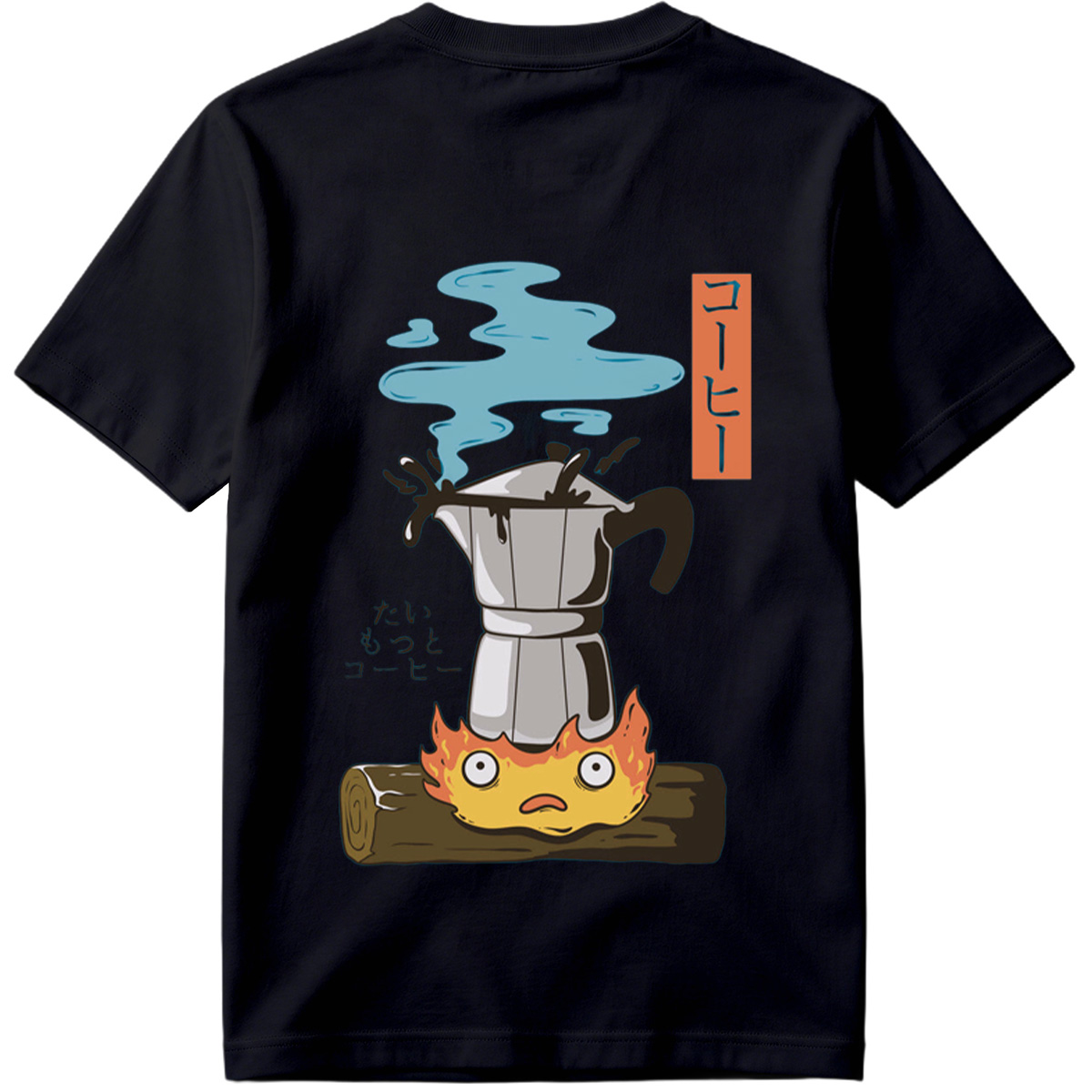 Coffee Pot and Flame Character - Tee