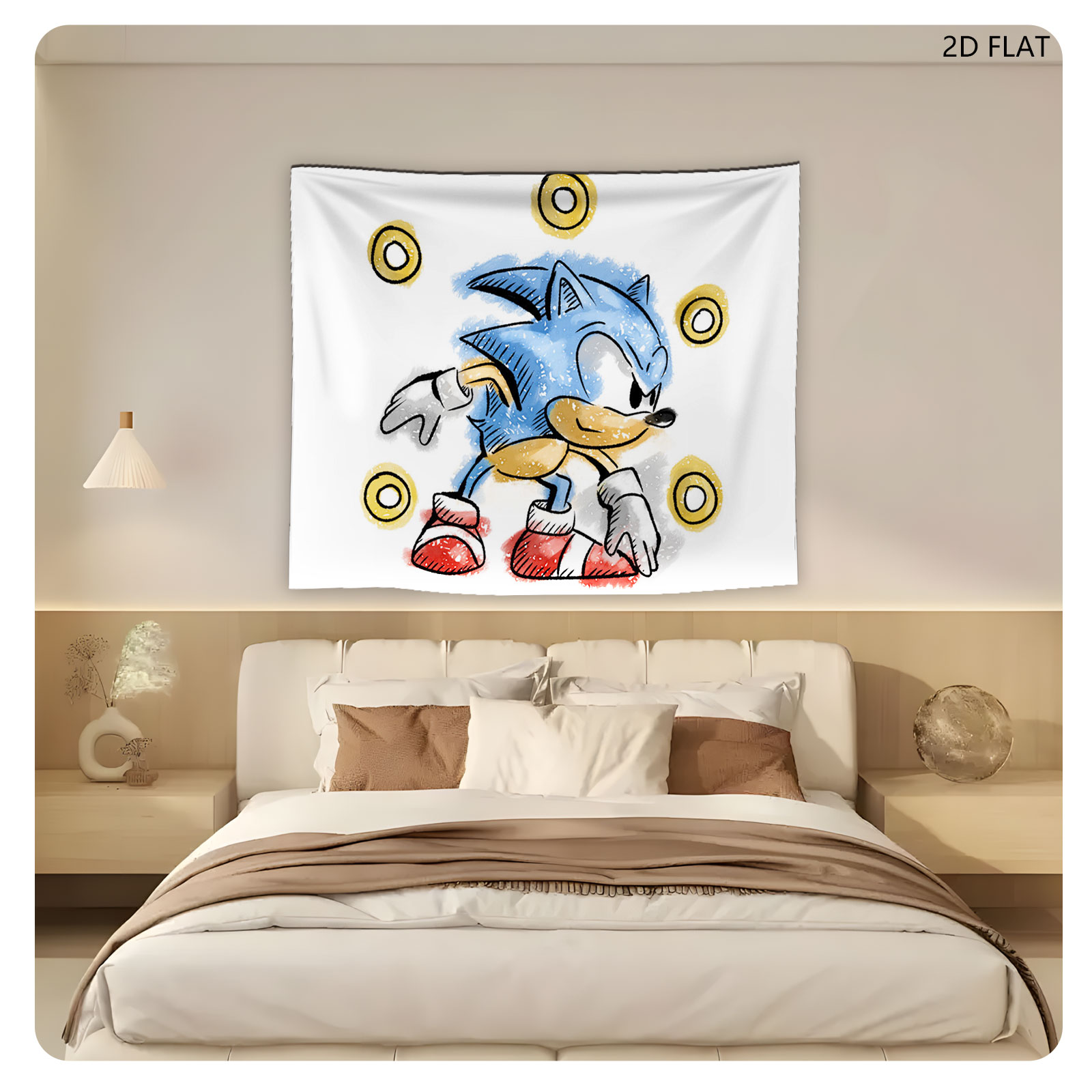 Sonic the Hedgehog Collecting Golden Rings - Tapestry