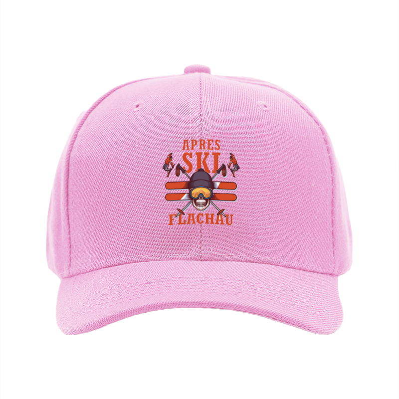 1pc New Baseball Cap with Apres Ski Flachau Skull and Snowboard Print Unisex Adjustable Hat for Outdoor Winter Activities Adults and Teens
