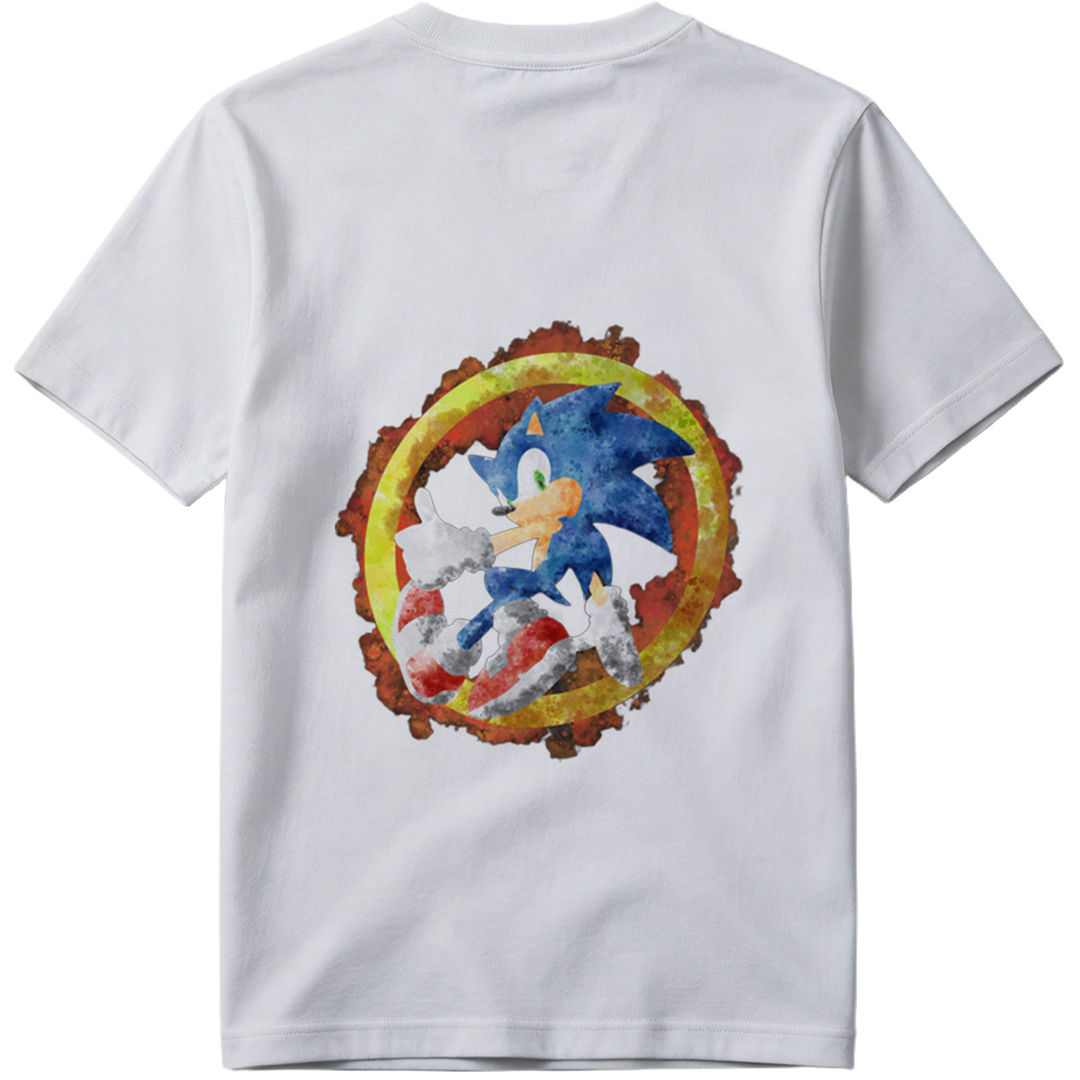 Sonic the Hedgehog in Watercolor Style - Tee