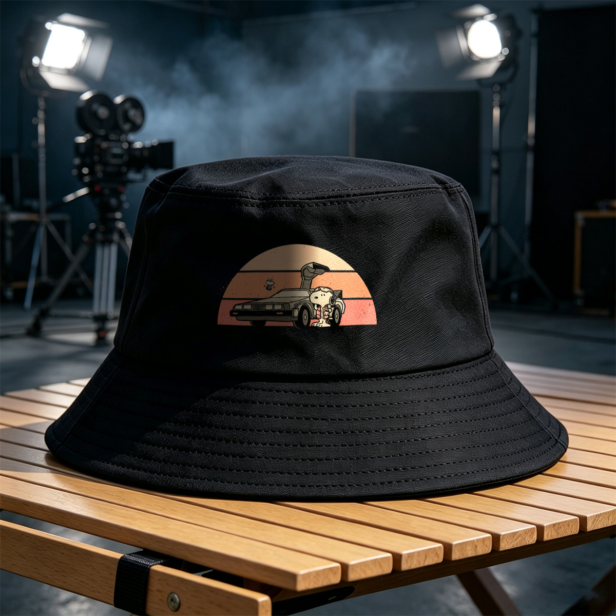 Snoopy and Woodstock in a DeLorean - Fisherman's Hat