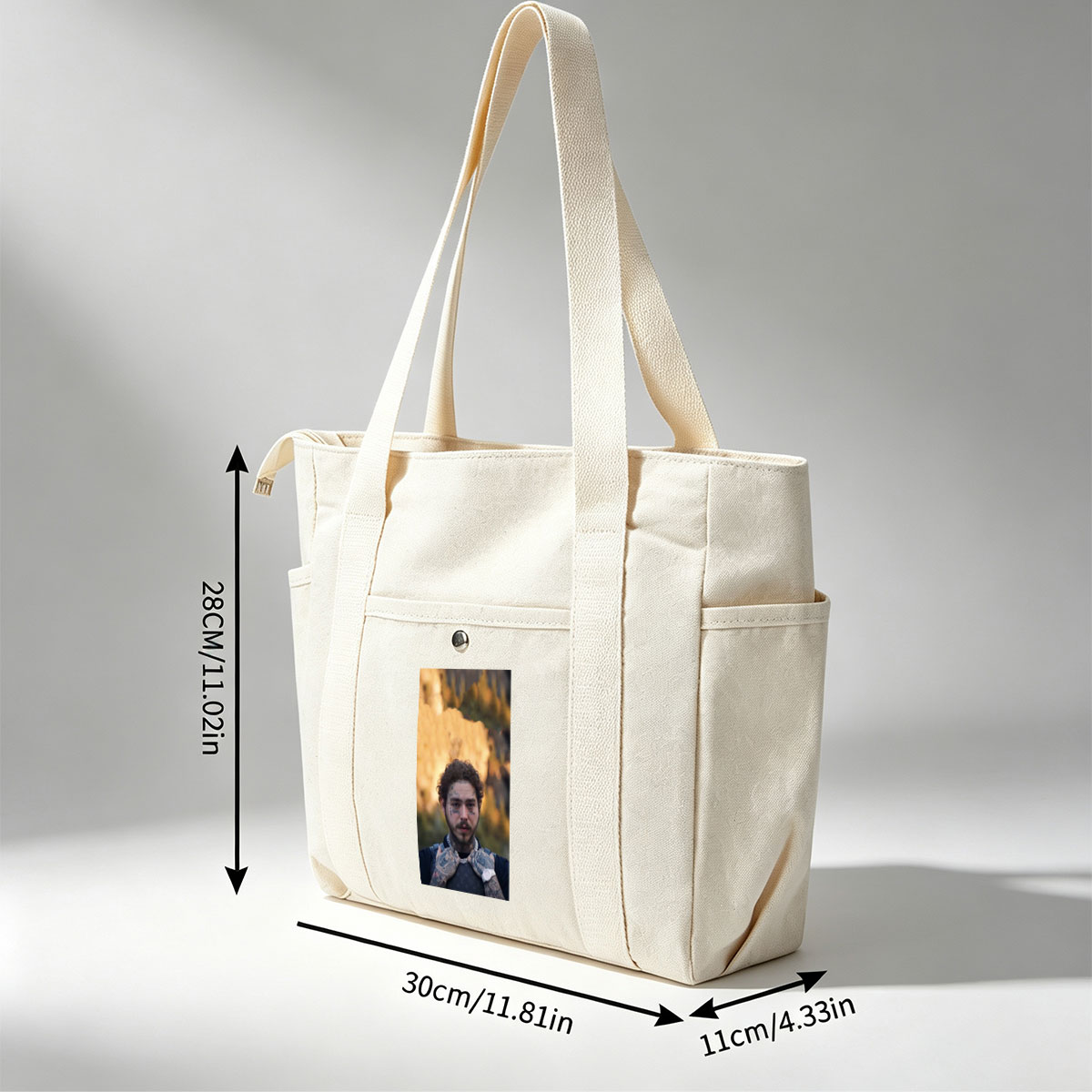Post Malone Outdoor Portrait with Tattoos and Nature Background - Multi-pocket bags