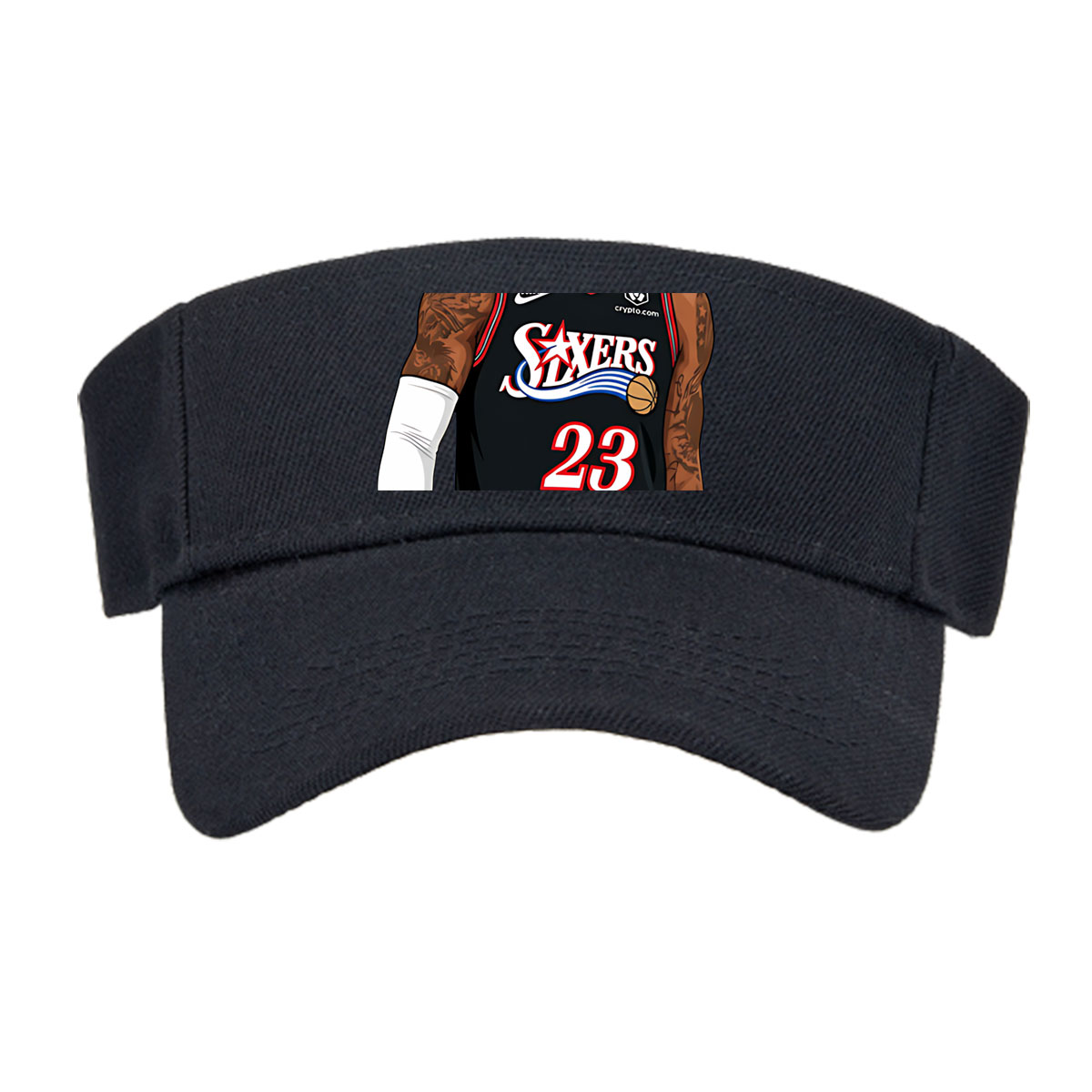 LeBron James in Philadelphia 76ers Jersey, #23, Nike Uniform, Crypto.com Sponsorship -  Visor cap