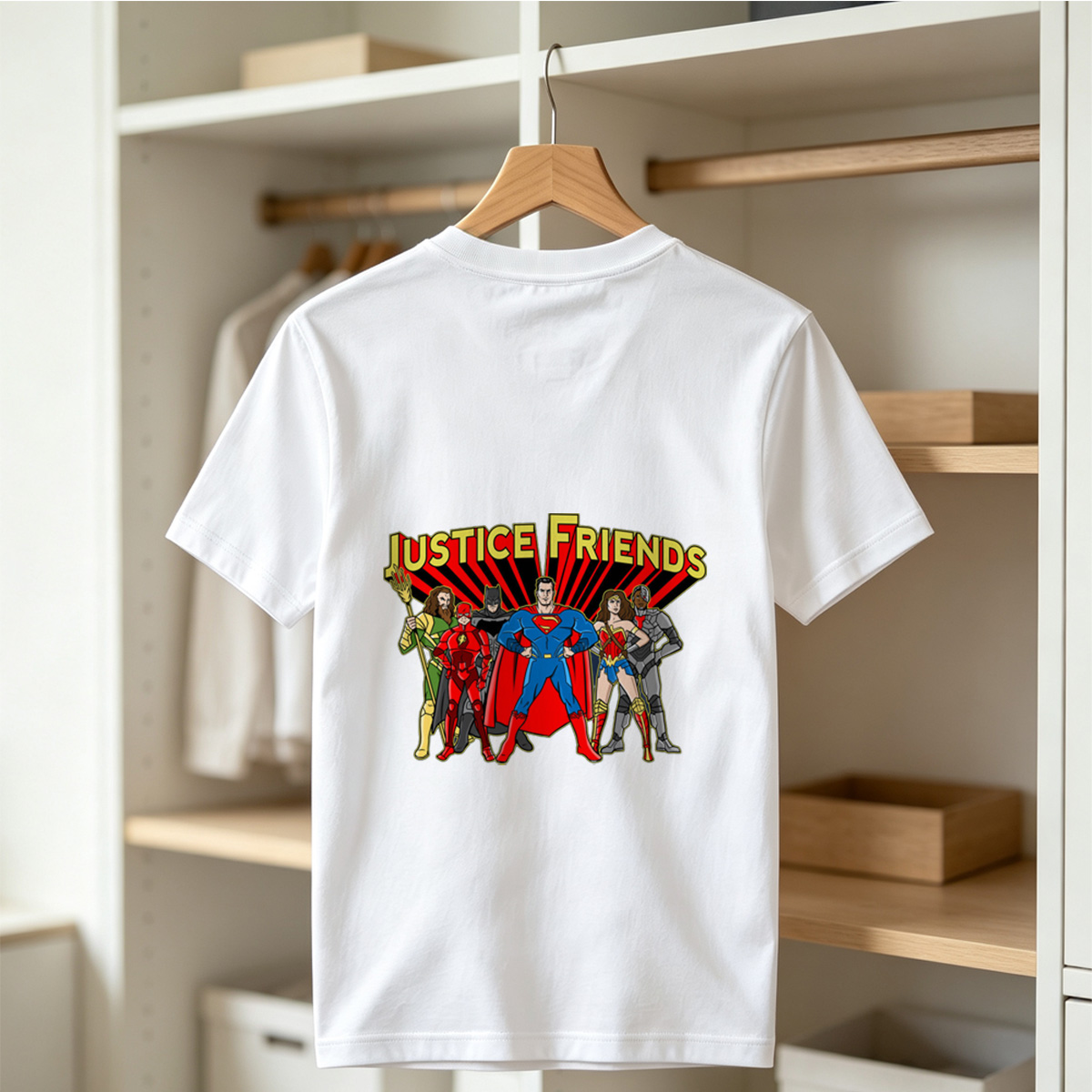 Justice League: Superman, Batman, Wonder Woman, The Flash, Aquaman, Cyborg - Tee