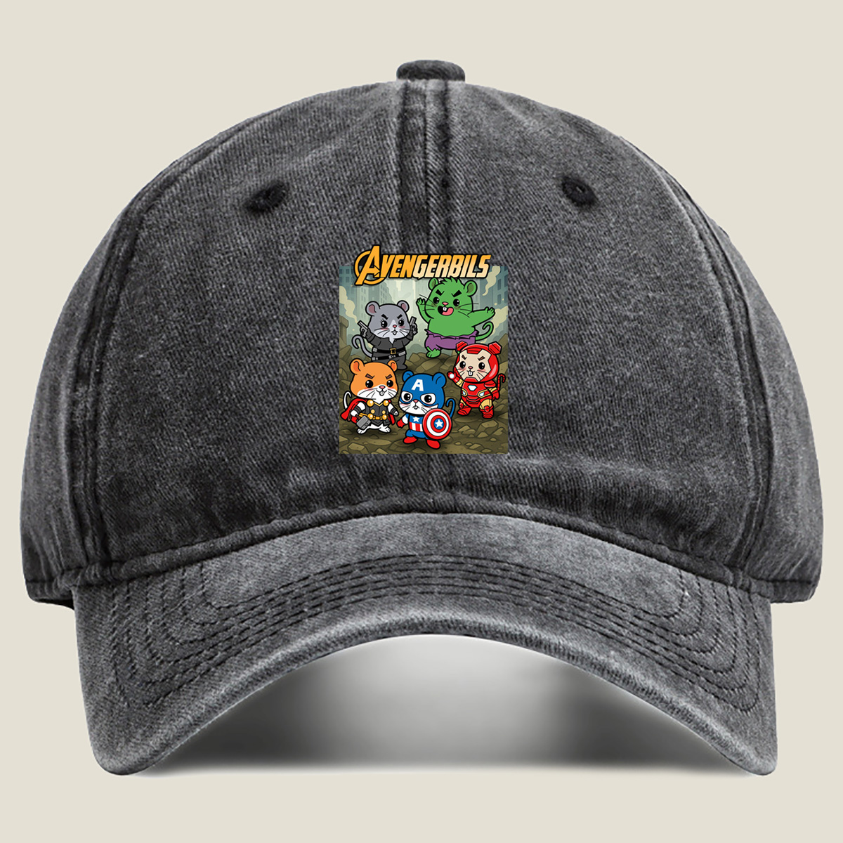Avengerbils: Heroic Hamsters Assemble - Washed Denim - Baseball Cap