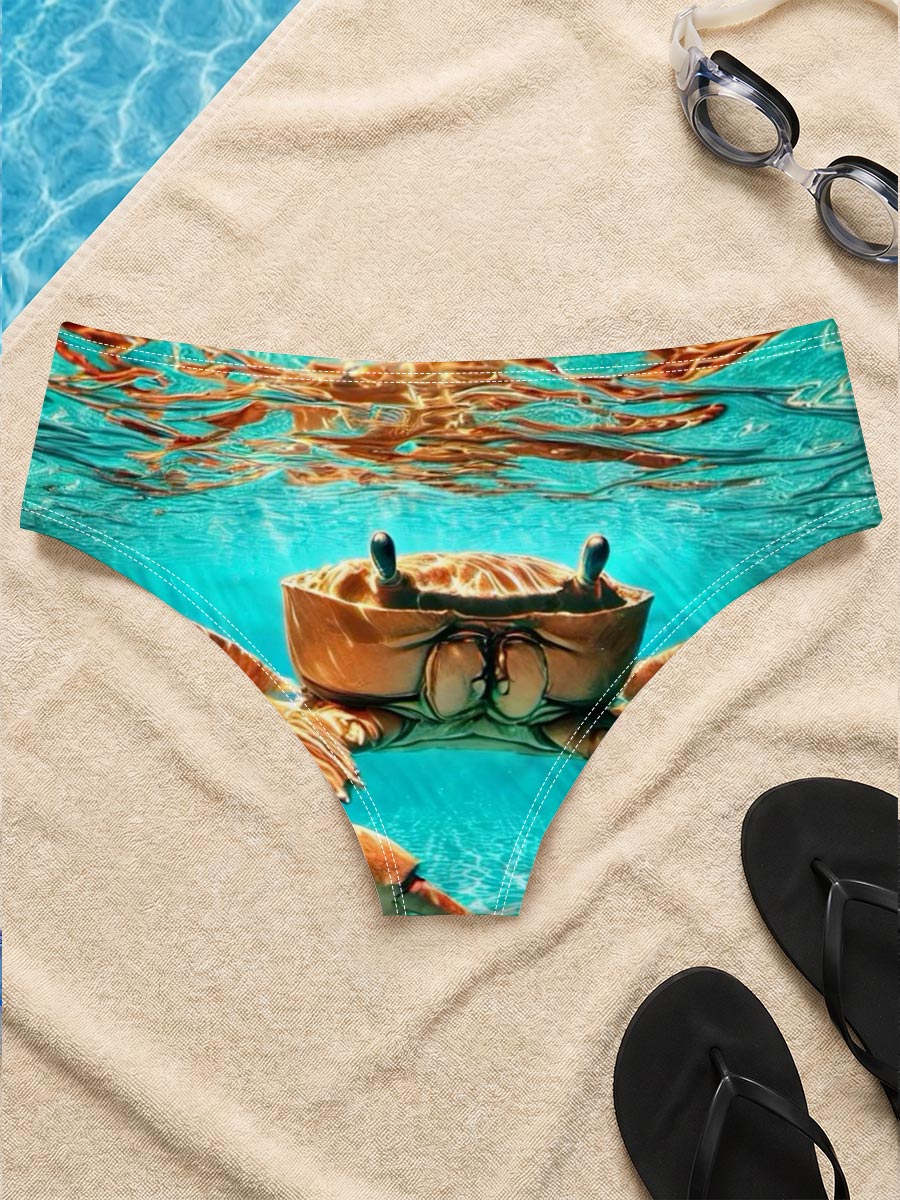 Crab in Sunlit Waters -  Men's swim trunks