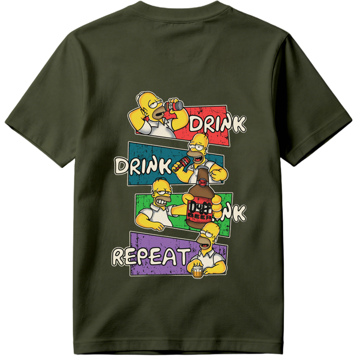 The Simpsons Homer Drink Duff Beer Repeat - Tee