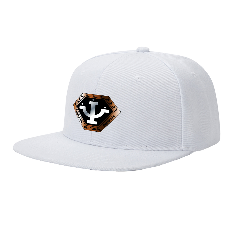 Flat Brim Baseball Cap Psychedelic Psi Corps Logo Print Streetwear Underground Skate Style for Basketball Court Skate Park Urban Explorers and Hip Hop Artists