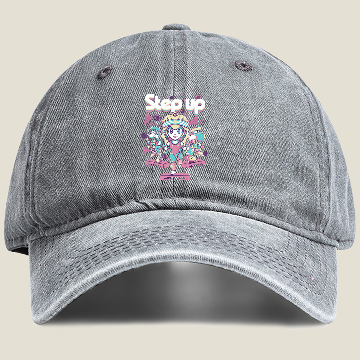 Step Up: Princess Peach, Mario, and Yoshi in Sync - Washed Denim - Baseball Cap