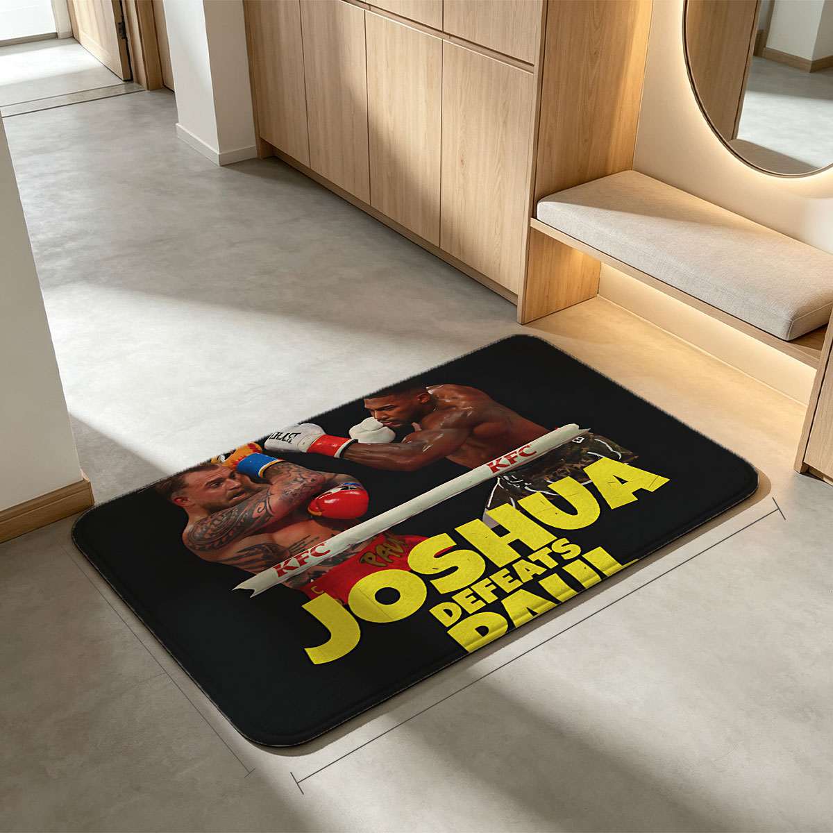 Joshua Defeats Paul in Epic Boxing Match - Flannel floor mat
