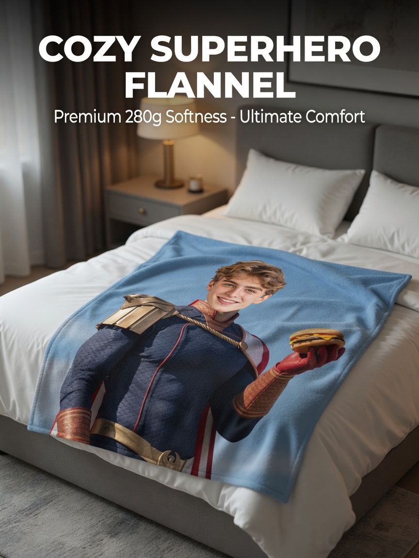 Custom Face Photo Flannel Throw Blanket Personalized Superhero Graphic Ultra Soft Anti Pilling Plush Keepsake Gift
