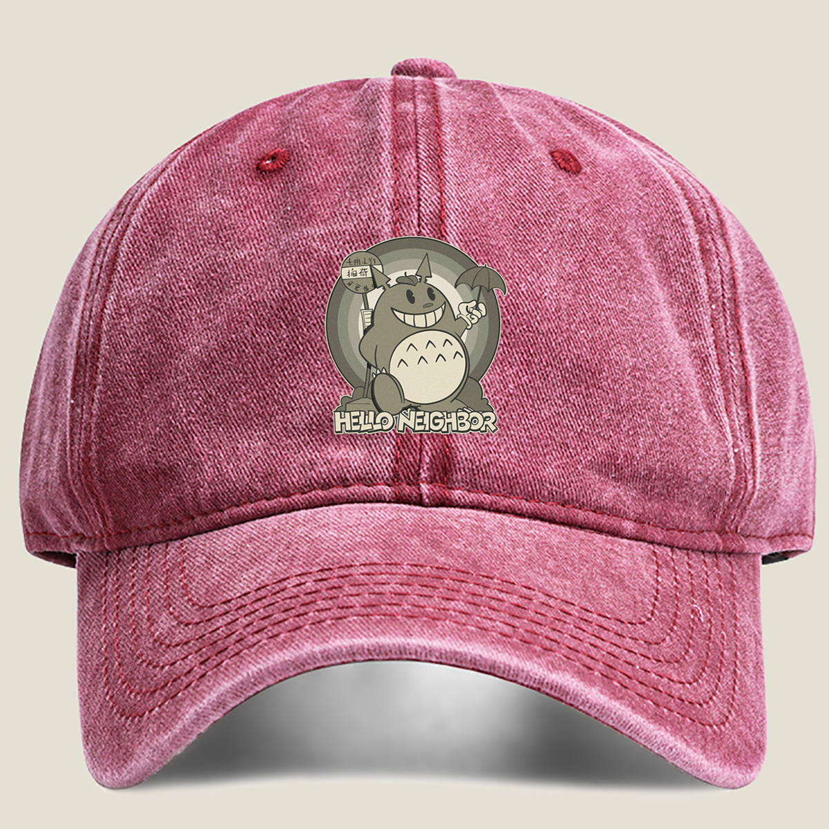 Hello Neighbor Totoro - Washed Denim - Baseball Cap