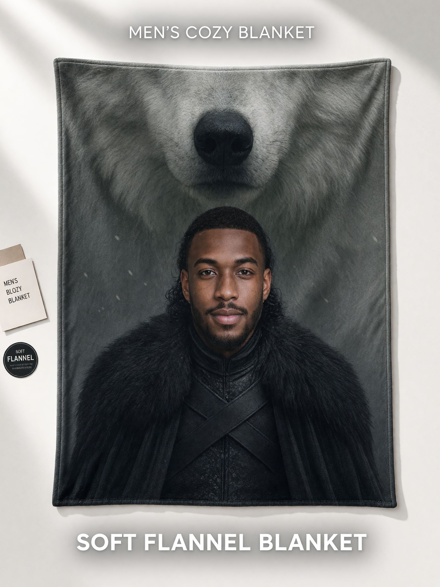 Custom Face Photo Flannel Fleece Blanket Personalized Portrait Throw Ultra Soft Anti-Pilling Cozy Bed Couch Gift