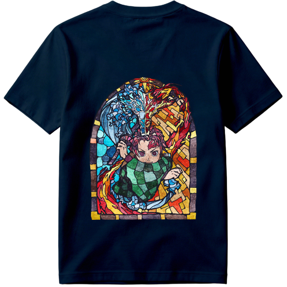 Demon Slayer Tanjiro Kamado Stained Glass Art - Tee