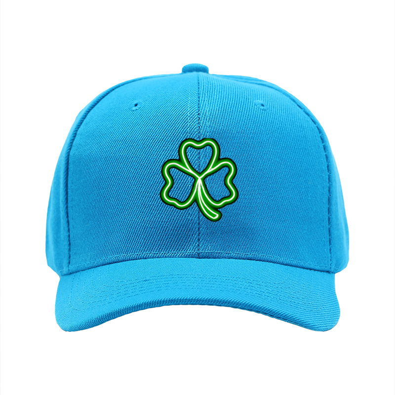 1pc New Baseball Cap with Neon Green Clover Print and Glowing Design Unisex Adjustable Hat for Outdoor Activities and Casual Wear Adults and Teens