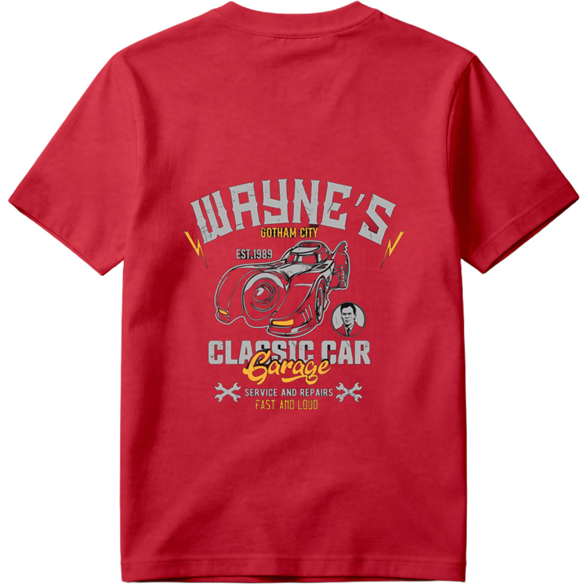 Wayne's Gotham City Classic Car Garage: Batman and Bruce Wayne - Tee