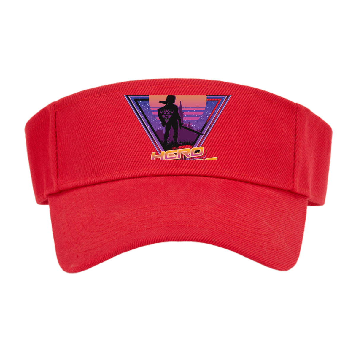Hero of Time: Link Silhouette in Retro Sunset Scene -  Visor cap
