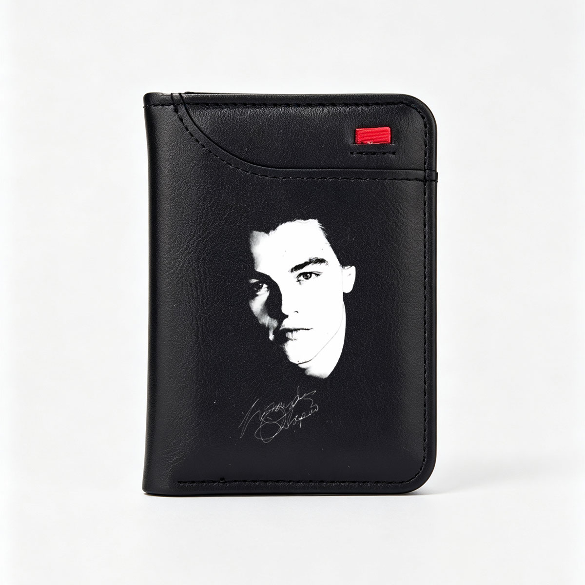 Leonardo DiCaprio Portrait with Signature - Vertical Style Wallet