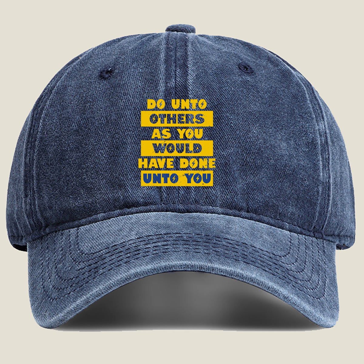 Golden Rule: Do Unto Others as You Would Have Done Unto You - Washed Denim - Baseball Cap