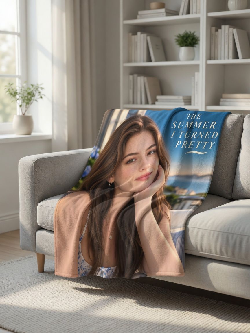 Personalized Custom Photo Blanket Ultra Soft Flannel Fleece Headshot Portrait Throw Cozy Bed Couch Gift for Family