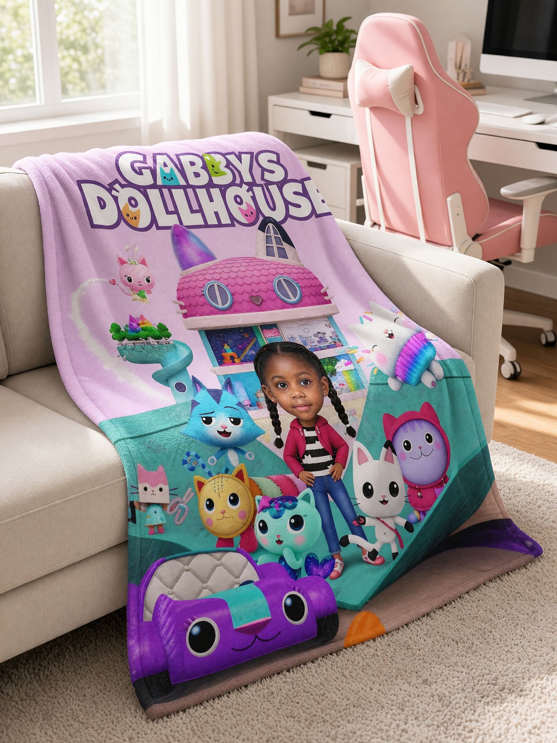 Personalized Custom Photo Face Flannel Blanket, Ultra Soft Anti-Pilling Throw for Kids and Family, Ideal Cozy Gift